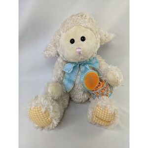 Godiva Lamb Sheep Easter Plush 14 Inch Wire Basket Stuffed Animal Toy
